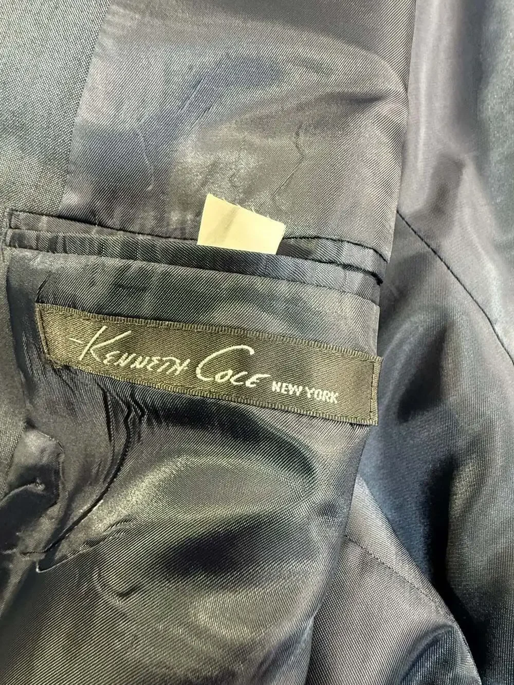 Kenneth Cole New York Men's Wool Blend Two-Button Suit Jacket Blue/Grey Size 46R
